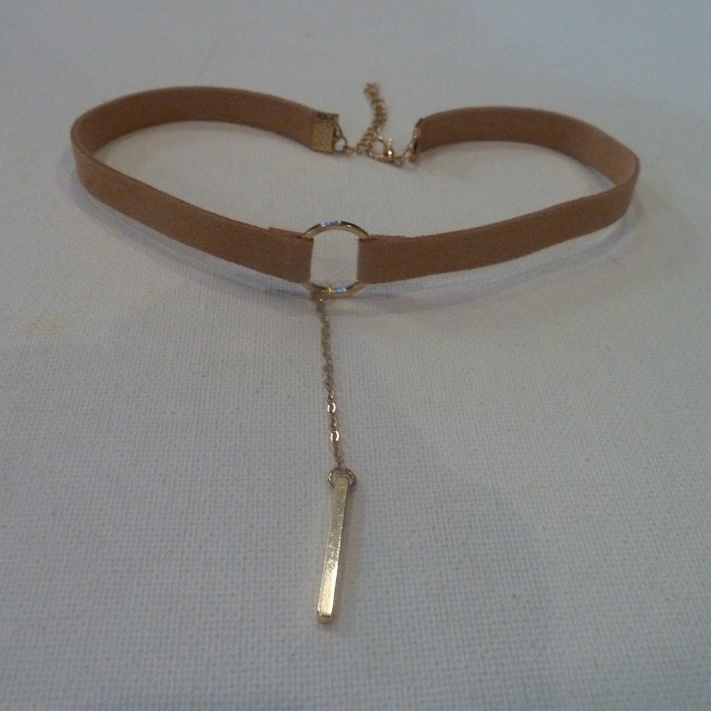 Boutique Fashion Necklace Soft Choker Tan - Picture 4 of 5